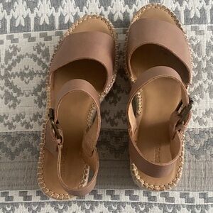 Soludos Tan Espadrilles with Ankle Strap and Open Toe